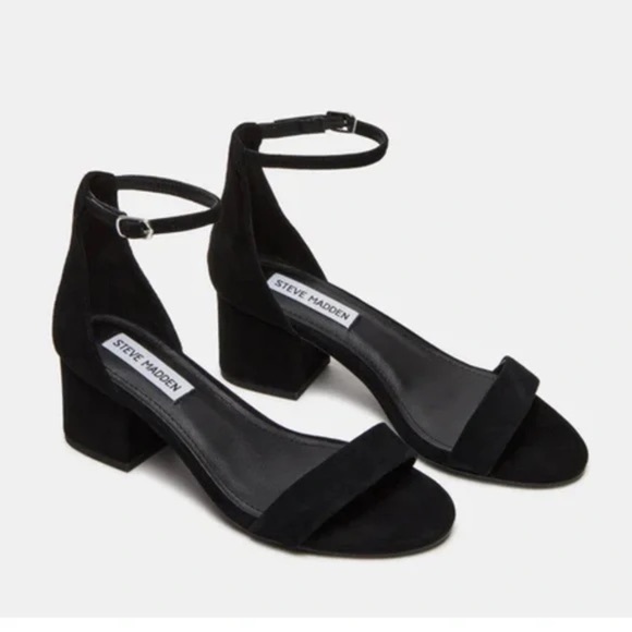 Steve Madden Women's Irenee Suede Heeled Sandal in Black size 10 - Picture 1 of 7